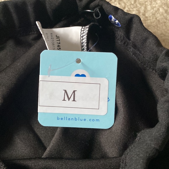 Black Slit Hem Wide Leg Pants work Office - Picture 4 of 4